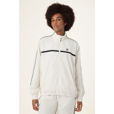 FILA San Siro Oversized Woven Track Jacket Egret Size: XS | Light Jackets Outlet | Dames | Wit