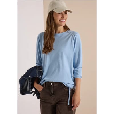 Longsleeve met ronde hals en tunnelkoord