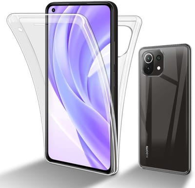 Cadorabo Hoesje geschikt voor Xiaomi Mi 11 LITE (4G / 5G) / 11 LITE NE in TRANSPARANT - 360° Full Body Case Cover Beschermhoes Voor- en achterbescherming, all-round bescherming met displaybescherming