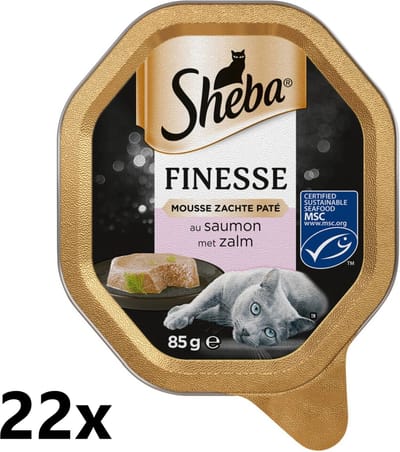 Sheba Alu - Finesse Mousse met Zalm - 22x85g - Kattenvoer