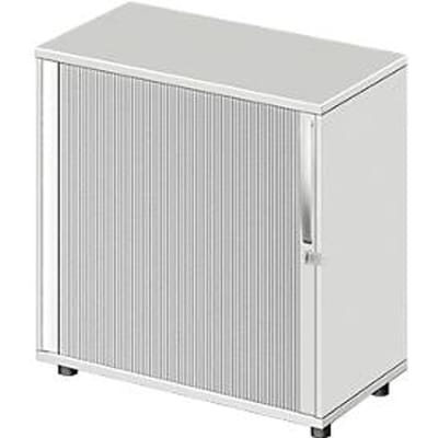 Schäfer Shop Select Roldeurkast LOGIN, 2 ordnerhoogten, afsluitbaar, B 800 x D 420 x H 744 mm, lichtgrijs