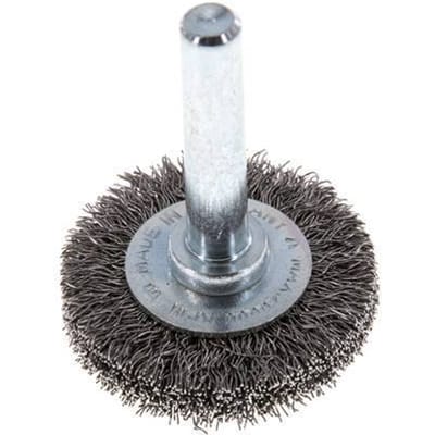 Staaldraad Gegolfde Ronde Staalborstel Diameter 30 mm/ As 6 mm