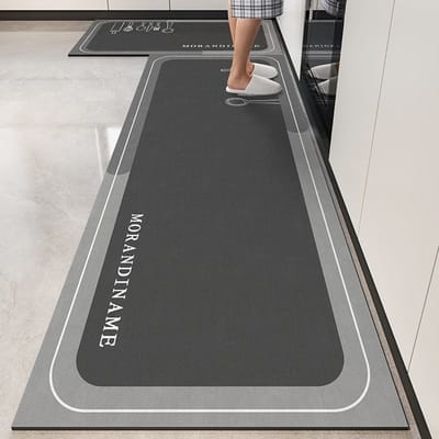 Diatomeeënaarde Keukenvloermat Eenvoudige Luchtabsorberende Sneldrogende Voetmat Lange Tweedelige Set Antislipmat Huishoudelijke Vuilafstotende Vloermat 40 * 60Cm