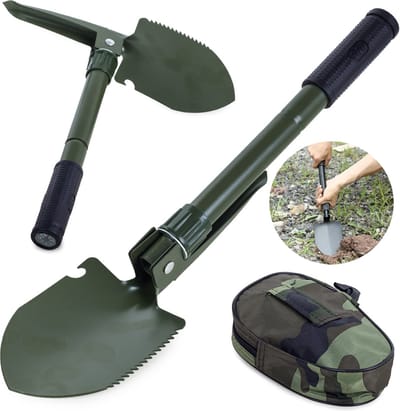 Opvouwbare schop - Multifunctionele Schep - Opklapbare schep - Handzame Schep - met Houweel - Pionierschep - Vouwschop - Militaire Schop - Survival schep - LOUZIR