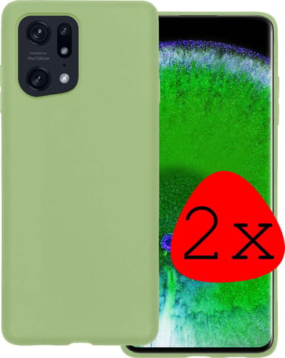 Hoesje 2 Stuks - Geschikt voor OPPO Find X5 - Sterk & Shockproof - Case Siliconen - Back Cover - Telefoon Hoes - Groen