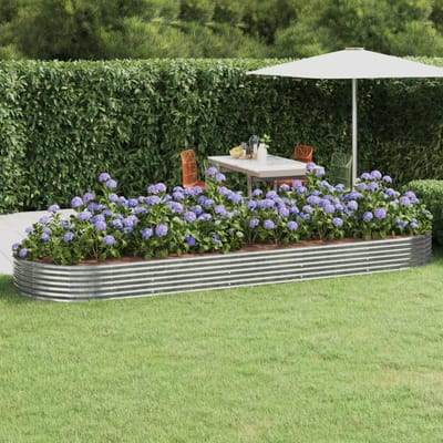 vidaXL - Plantenbak - 450x140x36 - cm - gegalvaniseerd - staal - zilverkleurig