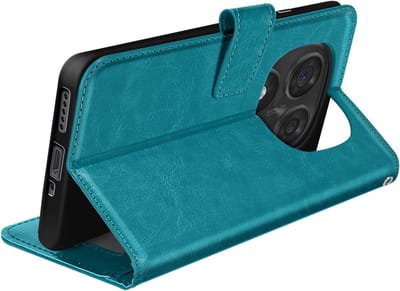 Mayaxess, Hoesje voor Redmi Note 14 Pro en 14 Pro Plus Portemonnee met sleutelkoord, Turquoise