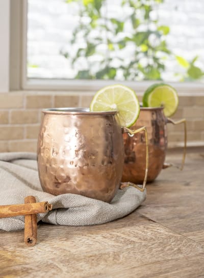 COSY & TRENDY DRINKBEKER KOPERKLEURIG MET HANDVAT 12 STUKS IN VERPAKKING