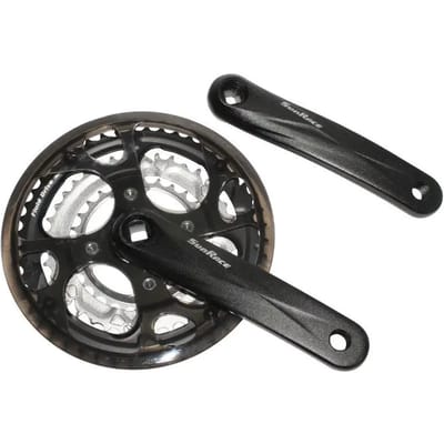 7/8-speed crankstel SunRace FCM300 48-38-28T/170mm voor vierkante as - Zwart