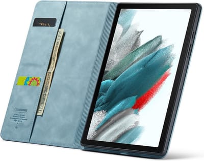 CaseMania Bookcase hoesje geschikt voor Samsung Galaxy Tab S9 FE - Effen Aqua - Kunstleer