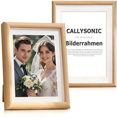 Dailygoods- Fotolijst Eikenhout 10 x 15 cm - Onbreekbaar Acrylglas - Wand/Tafelplaatsing - Natuurlijke Houtkleur - Robuust en Duurzaam - Lijst