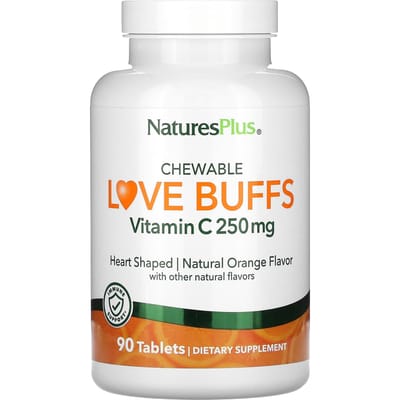 Love Buff, Kauwbare Gebufferde Vitamine C, Natuurlijke Sinaasappelsmaak, 250 Mg, 90 Tabletten