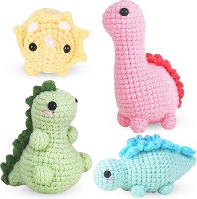 Beginner Haakset voor Dieren, 4-delige DIY Kit met Instructies en Video Tutorials, Perfect voor Creatieve Hobbyisten en als Verjaardagscadeau