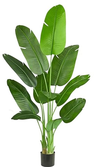 Levensechte Kunstplant met Bananenblad voor Binnen - 200CM Vloerplant met 9 Stammen