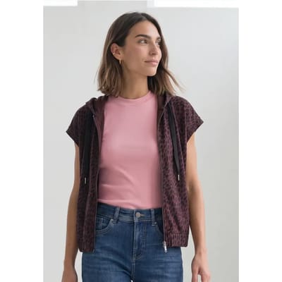 Vest met capuchon en print