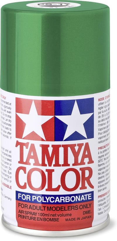 Tamiya Hobbyverf - 86017 PS-17 Metallic Groen - Spray voor Polycarbonaat/Lexan RC Bodies - 100 ml Verf spuitbus - 100 ml