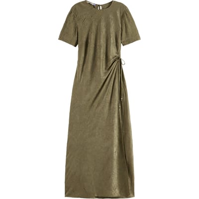 Scotch & Soda Crushed Satin Wrap Dress Washed Military Taglia: 34 | Maxi abiti Outlet | Donna