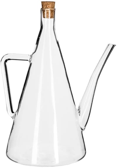 5Five Azijn/Olie flessen voor op tafel - Pyramide - glas - 500 ml per fles - olijfolie en tafelazijn