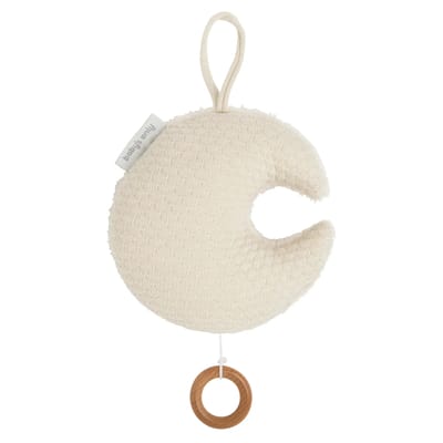 Baby's Only Gebreid baby Muziekdoosje - Muziekhanger maan Sky - Warm Linen - Muziek speelgoed