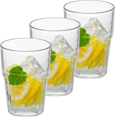 Vivalto Waterglazen/drinkglazen - 18x - transparant - kristalglas - stapelbaar - 270 ml