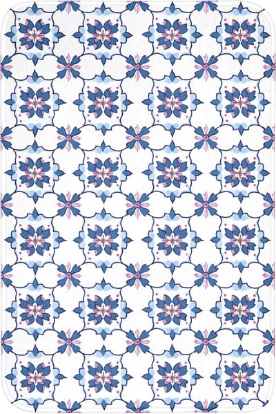 Badmat 60x90 cm - Antislip - Modern - Patroon - Blauw - Roze - Badmatten voor badkamer - Badkamermat - Douchemat - Badkamer mat