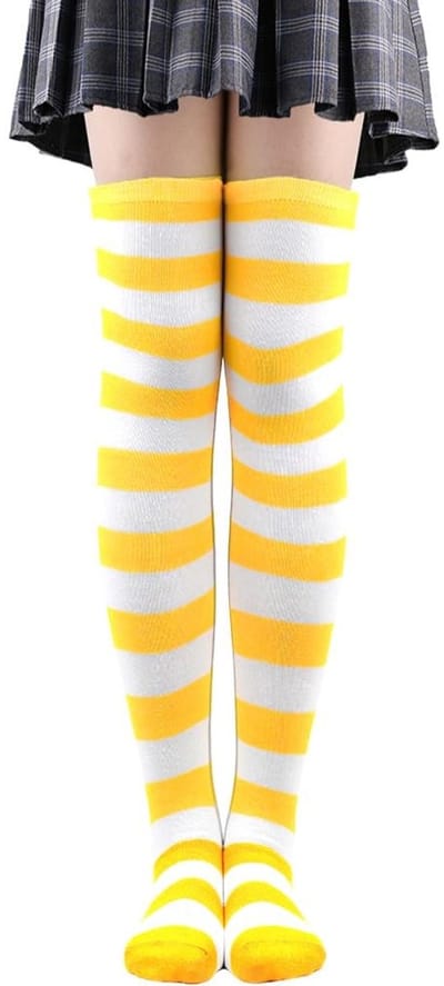Dailygoods- Kniekousen Dames - Gestreepte Overknee Kousen - Lange Kousen - Hoge Sokken - Polyestervezel - Comfortabel en Zacht - Dijsokken