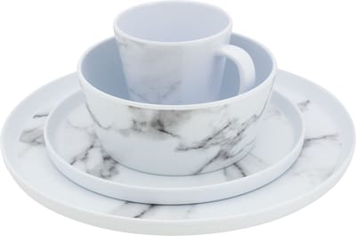 Eurotrail Serviesset Marble Marmerlook 16 delig Melamine
