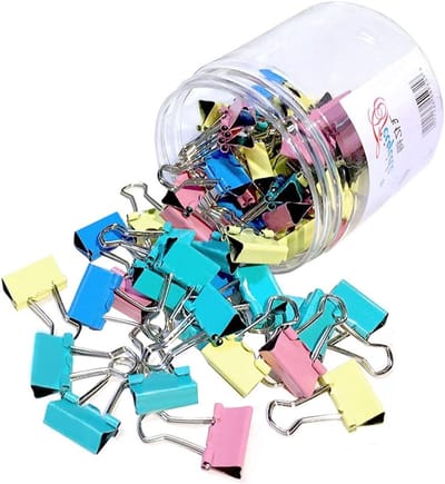 60 stuks kleurrijke metalen binderclips - Mini Swallowtail Clips voor thuiskantoor - Schoolwinkel benodigdheden - 15mm bulldog clips.