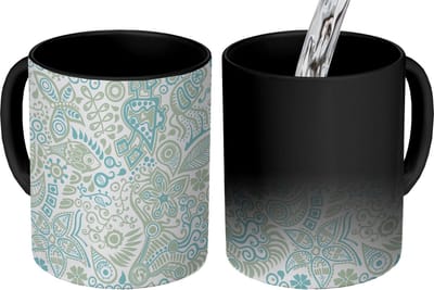 Magische Mok - Foto op Warmte Mokken - Koffiemok - Vlinders - Patronen - Abstract - Magic Mok - Beker - 350 ML - Theemok