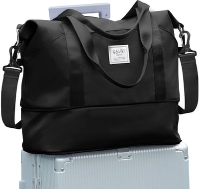 Geweo Weekendtas - Reistas - Duffel Bag - Handbagage 40*20*25 - Shouldertas - Maximaal 35 L - Waterdicht - Sporttasche - Travel Bag - Dames Heren - Zwart