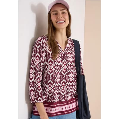 3/4-mouwen blouse met grafisch patroon