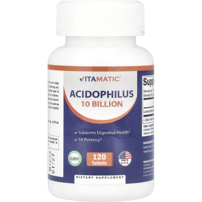 Vitamatic, Acidophilus, 10 milliards d'UFC, 120 comprimés