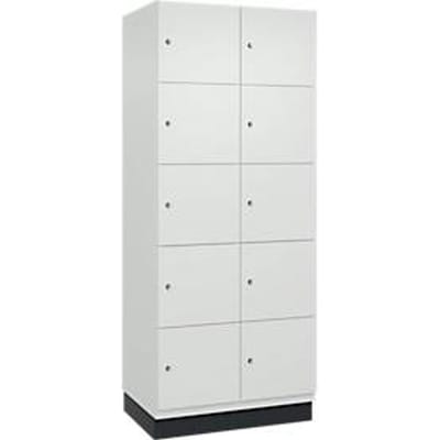 C+P Cambio lockerkast, 2 vakken, 10 vakken, met plint, B 800 x D 525 x H 1980 mm, verkeerswit