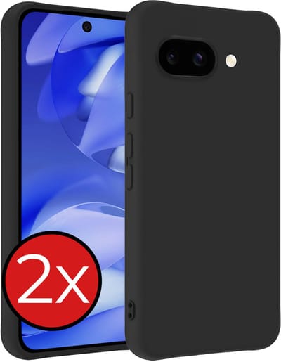 Hoesje - 2 Stuks - Geschikt voor Google Pixel 9a - Sterk & Shockproof - Telefoonhoes - Back Cover - Case Siliconen - Telefoon Hoes - Zwart