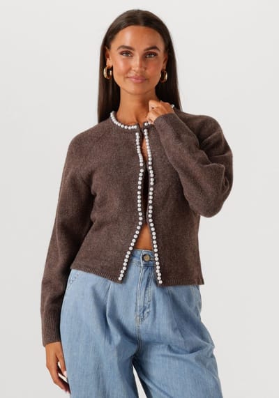 Notre-V Nv-graciela Truien & vesten Dames - Sweater - Hoodie - Vest- Bruin - Maat L