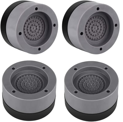Dailygoods- Trillingsdemper 4 Stuks - Antislip Trillingsdempers - Geluidsisolatie - Voor Wasmachine/Droger - Rubber/PP - Eenvoudige Installatie - Antitrillingsmat