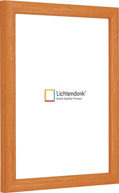 Fotolijst - Fotokader - Oranje - Halfrond met zichtbare houtnerf - Fotomaat 30,5x91,5 - Ontspiegeld ACRYLITE - Art.nr. 105500623059153