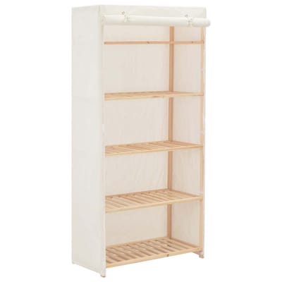 vidaXL - Kledingkast - 79x40x170 - cm - stof - wit