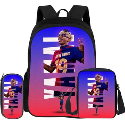 Leer, Reizen School Schoudertas, Etui, Sport Rugzak L-Lamin Yamal Kinderen 3-delige Set Rugzak Voetbalster Rugzak Cadeau