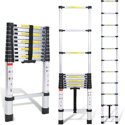 Telescopische Aluminium Uitschuifbare Ladder 3.2 Meter - Max Belasting 150kg