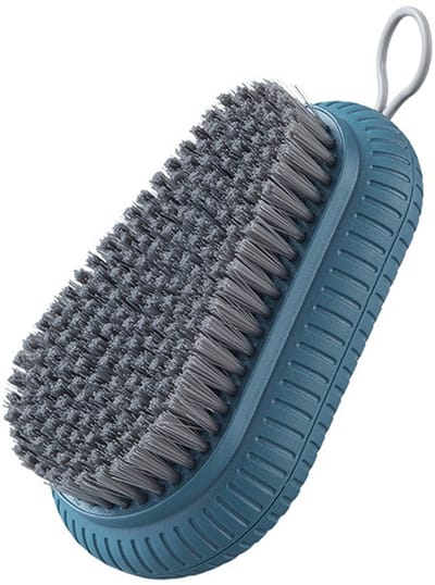 Reinigingsborstel Zacht - Kledingborstel Schoenborstel - Dagelijkse Schoonmaak - Ergonomische Grip - 11.5 cm - Blauw