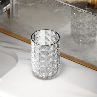 1 st Luxe Spoelbeker, Koppeltandenborstelbeker, Plastic Spoelbeker, Huisbadkamerbeker, Badkameraccessoires Transparent