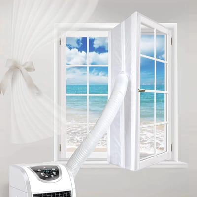 Afdichtingsdoek van 400 cm | Eenvoudig te installeren universele raamafdichtingsstrip voor alle draagbare airconditioners, geschikt voor airconditioners en wasdrogers.