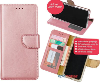 Hoesje geschikt voor Samsung Galaxy Note 10 Boek hoesje – Wallet portemonnee hoesje - Rose goud