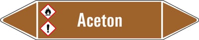 Aceton leidingmarkering op vel 75 x 17 mm - 8 per vel