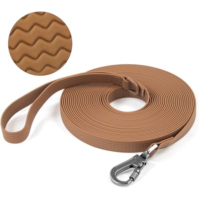1,8M 3M 5M 10M PVC Hondentuig Grote Hond Middelgrote Hond Antislip Waterdicht En Makkelijk Schoon Te Maken Ren Hond Trainingsriem Lang Sterk (Chocolate,1.8M) Chocola