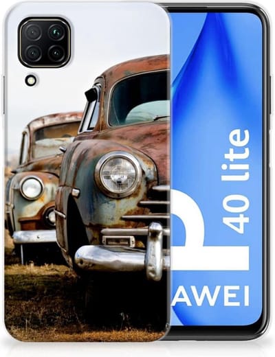 Huawei P40 Lite Siliconen Hoesje met foto Vintage Auto