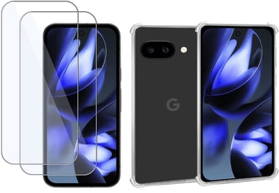 ChiGuard Hoesje & 2x Screenprotector geschikt voor Google Pixel 9a – Gehard Glas Cover + Shock Proof Case – Transparant