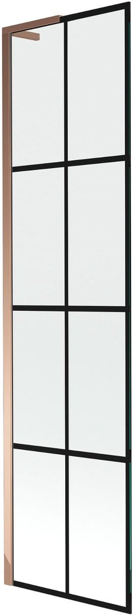 Mexen Next L badwand 1-vleugelig 50 x 150 , zwart rooster, roze goud - 895-050-000-03-77-60
