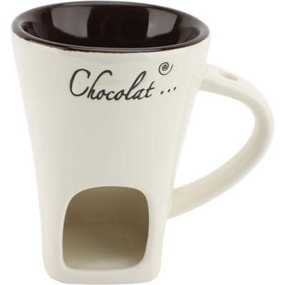 Chocolade Smeltfondue Mok Keramische Boterwarmer Pot Chocolade Smeltbenodigdheden met Vork voor Keuken wit